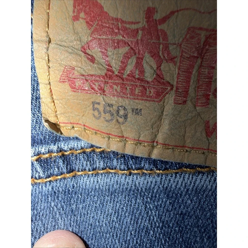 Levi's 559 Relaxed Straight Fit Rugged Blue Denim Jeans Mens Sz‎ 42 x 30
